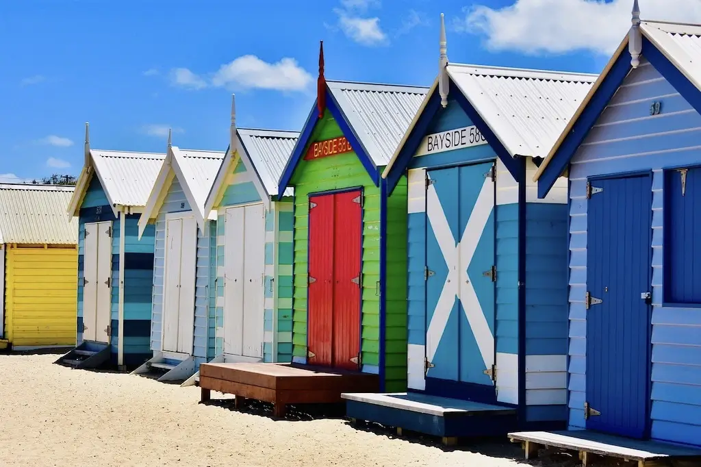 Brighton Beach boxes in Melbourne, Australia.
