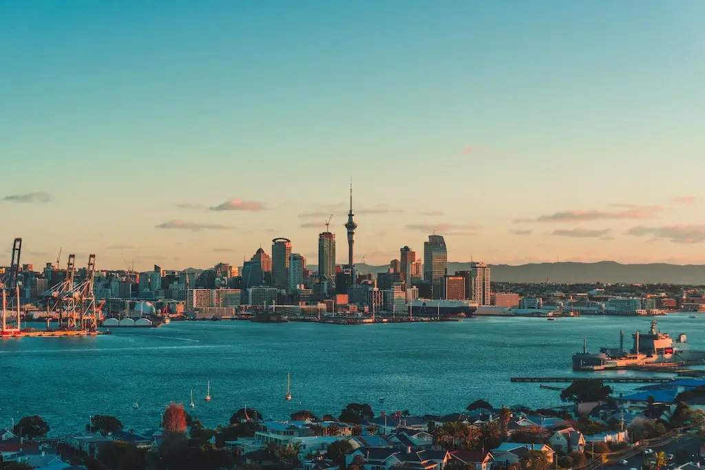 Auckland city at sunrise - first stop on my New Zealand solo travel itinerary