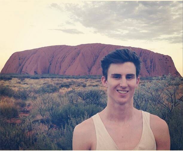 Harry (founder of Nomadic Yak) in Uluru.