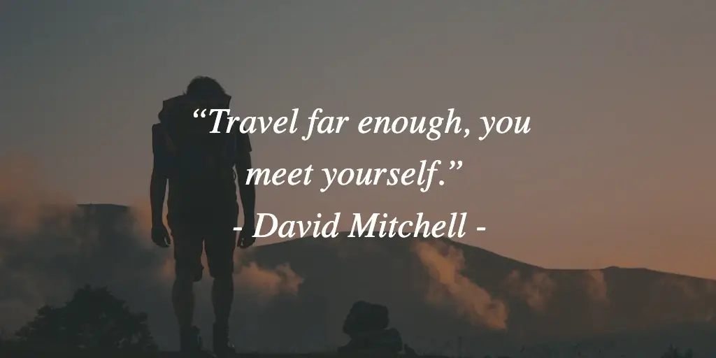 A funny solo travel quote by David Mitchell