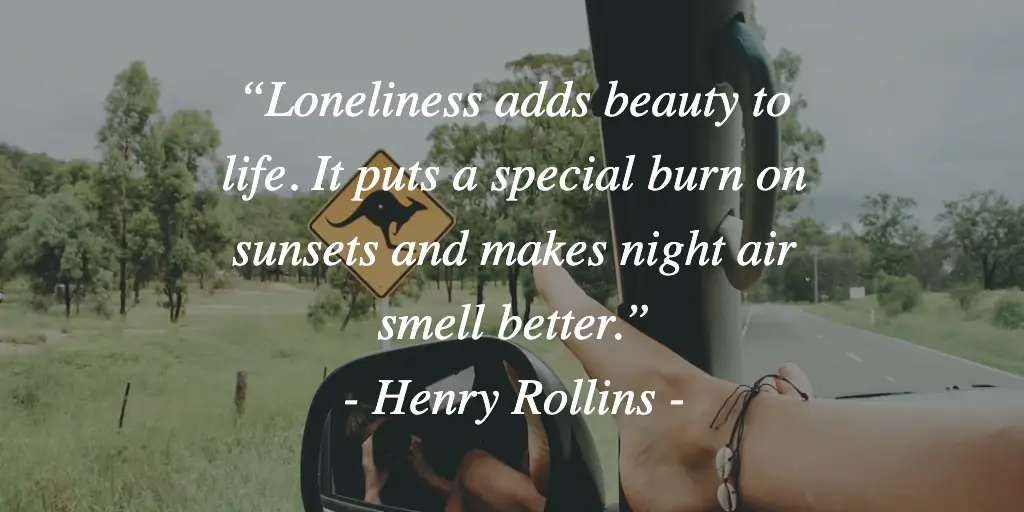A quote about loving to travel alone by Henry Rollins