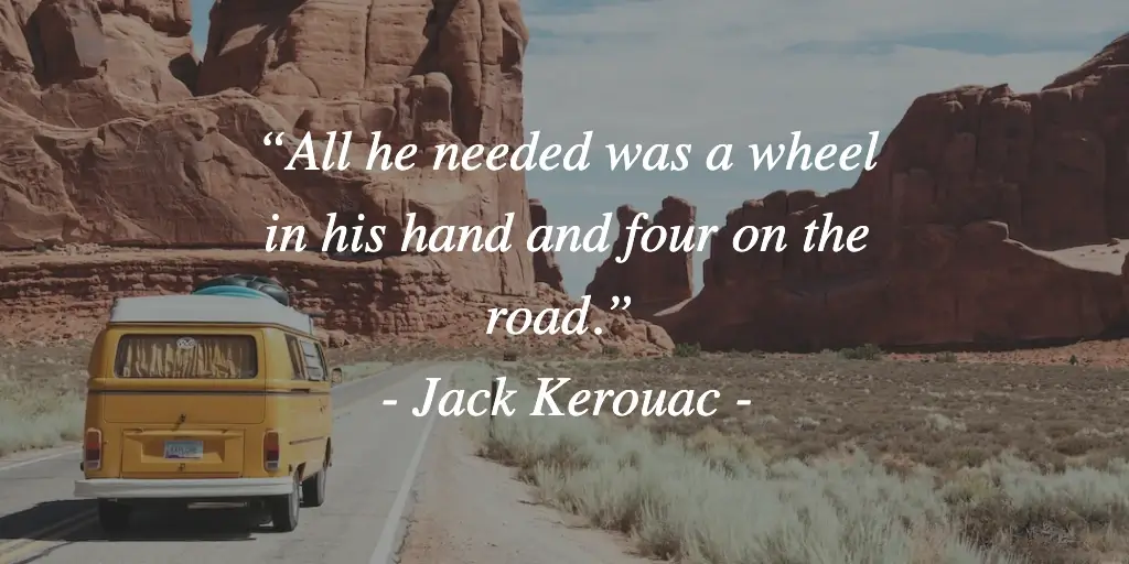 A solo road trip quote by Jack Kerouac