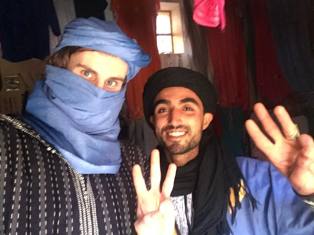 Harry (Nomadic Yak) with local Berber friend in Morocco
