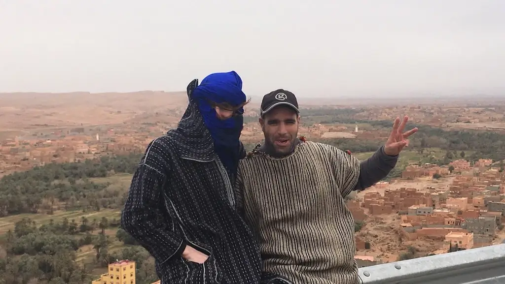 Harry and his local friend/guide Muhammad in Morocco