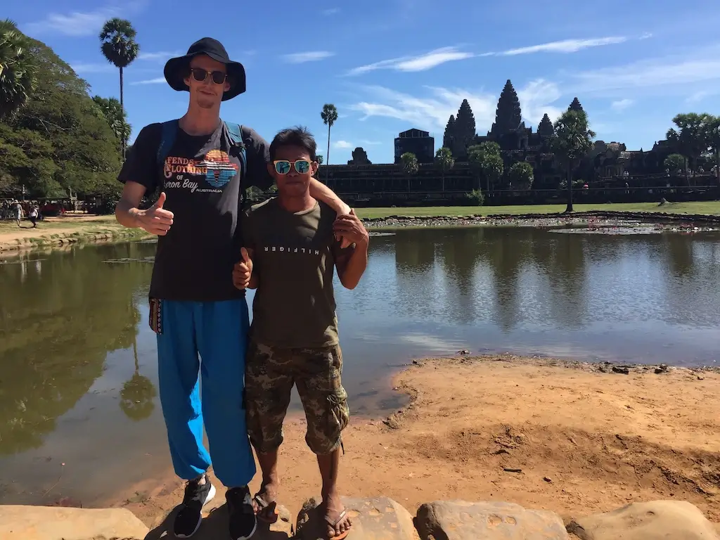 Harry (Nomadic Yak) and his local guide/friend Starwalker in Cambodia