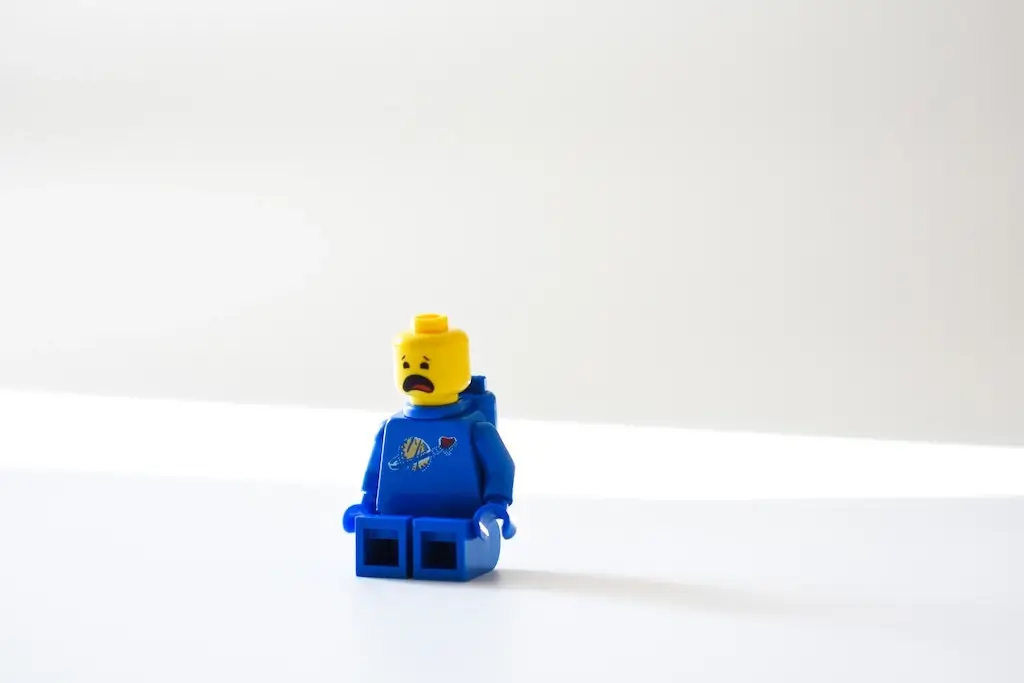 Lego person crying and complaining.