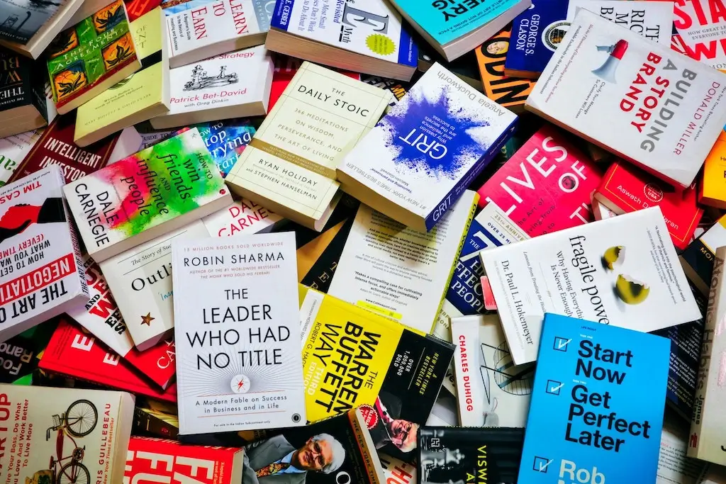 Pile of self-help books.