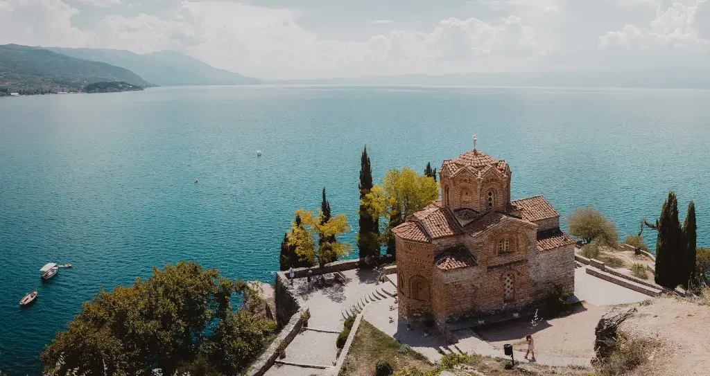 Church of St John at Kaneo in Ohrid, North Macedonia. 