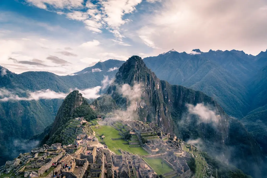 Machu Picchu during a clear day in Peru. 
