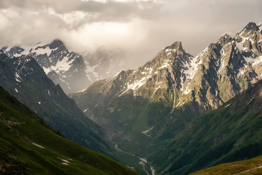 Svaneti Range is the Caucasus Mountains in Georgia. 