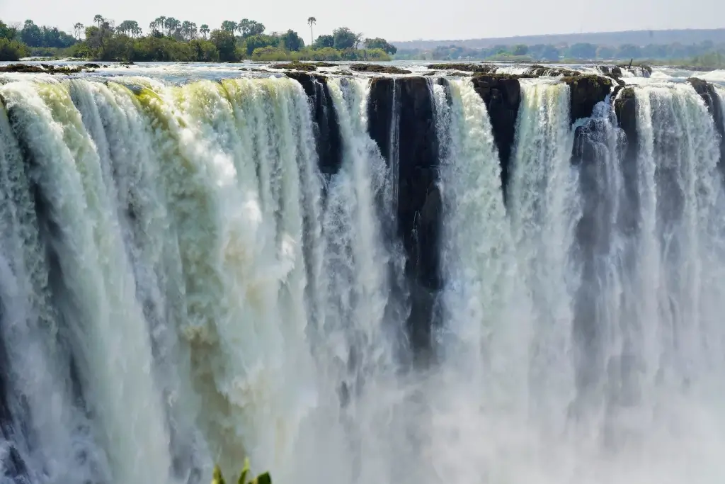 Victoria Falls during wet season in Zimbabwe. 