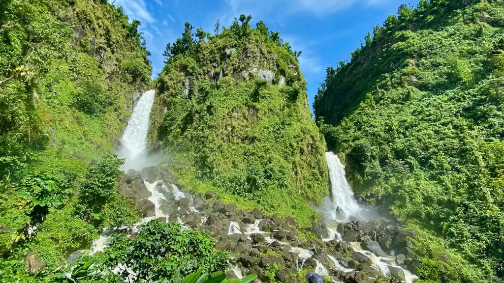 Waterfalls in Dominica. 